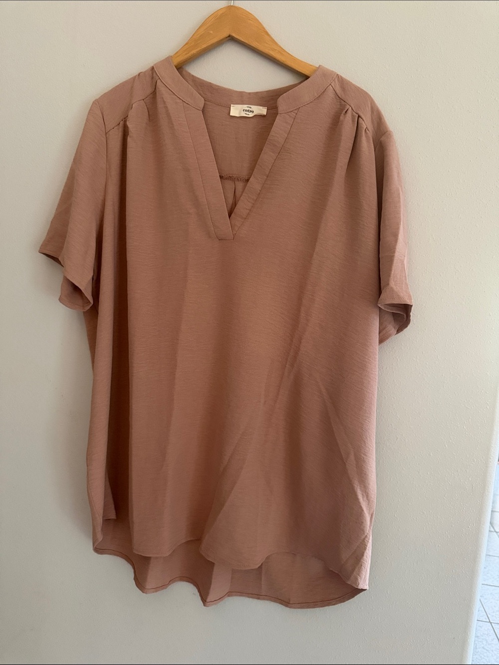 entro Relaxed V-Neck Tunic in Mushrooms Gigi